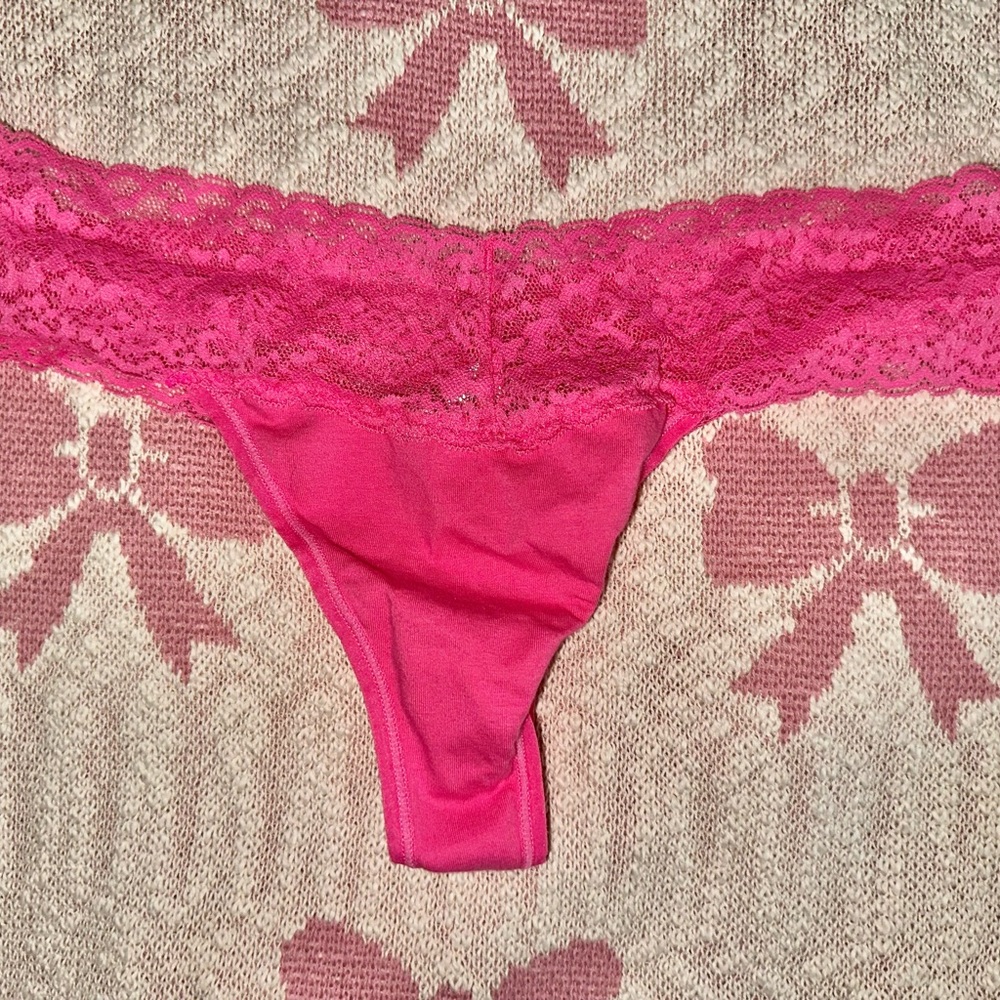 Pink thong panties